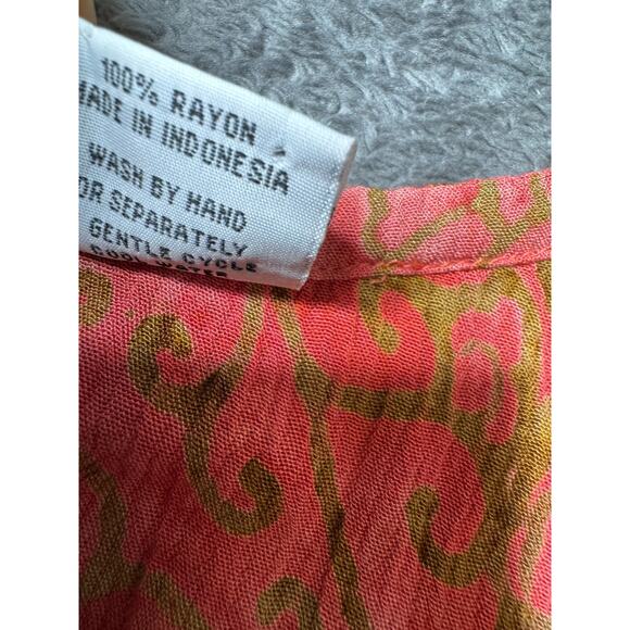 Lost River Clothing Co Batik Crinkle Sleeveless Top Shirt XL Boho Art to Wear - Picture 3 of 5